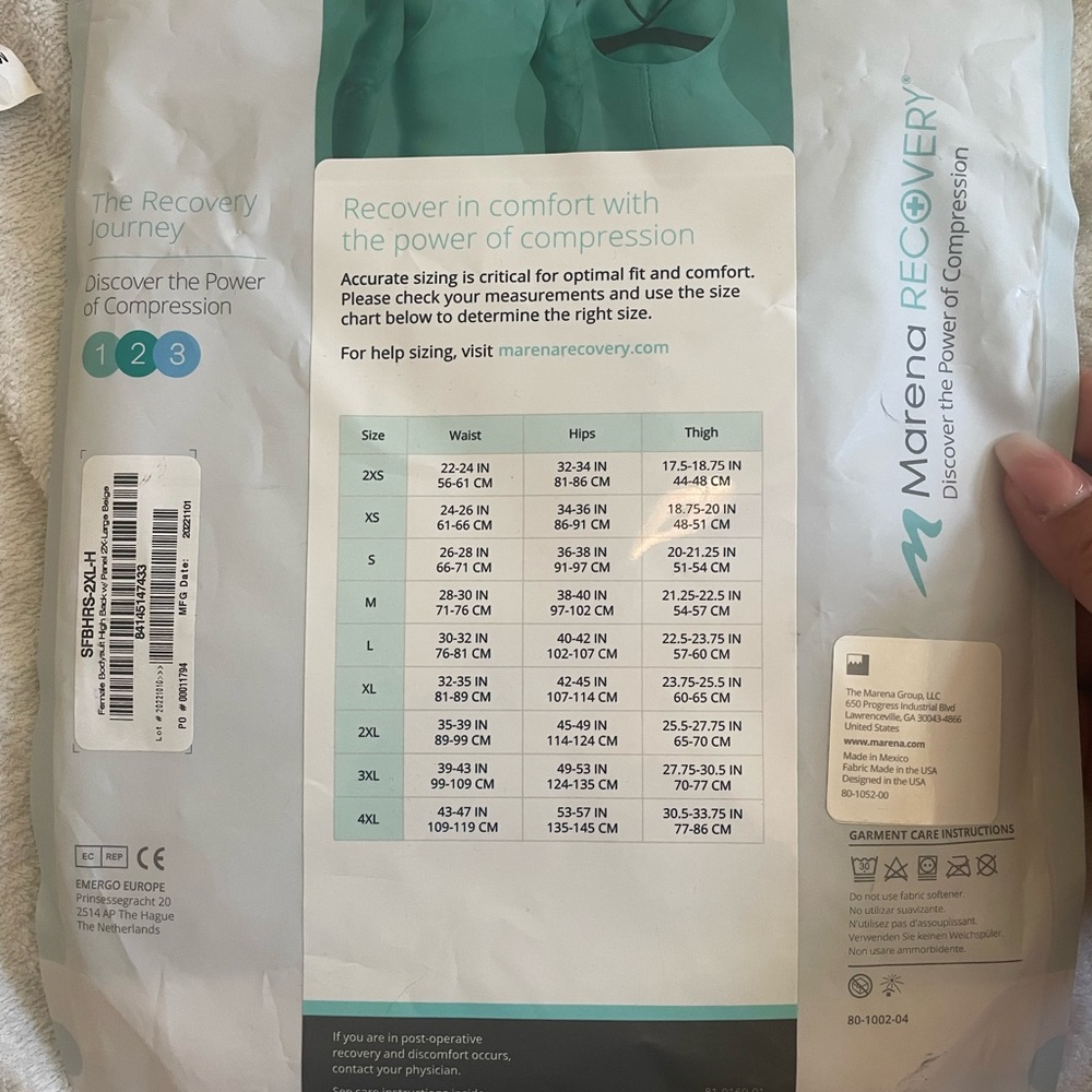 Marena Recovery compression garment